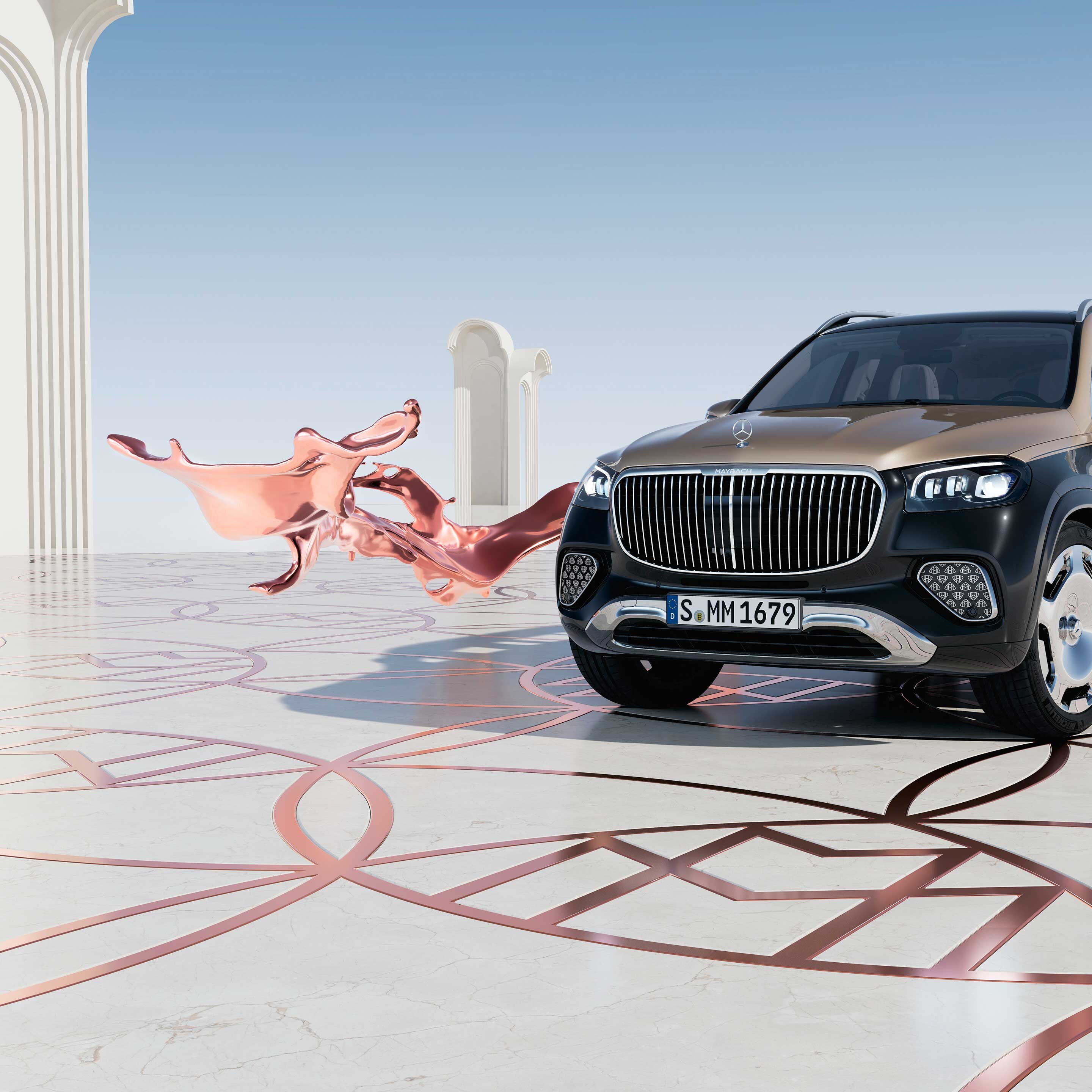 La Mercedes-Maybach GLS SUV vue de face.