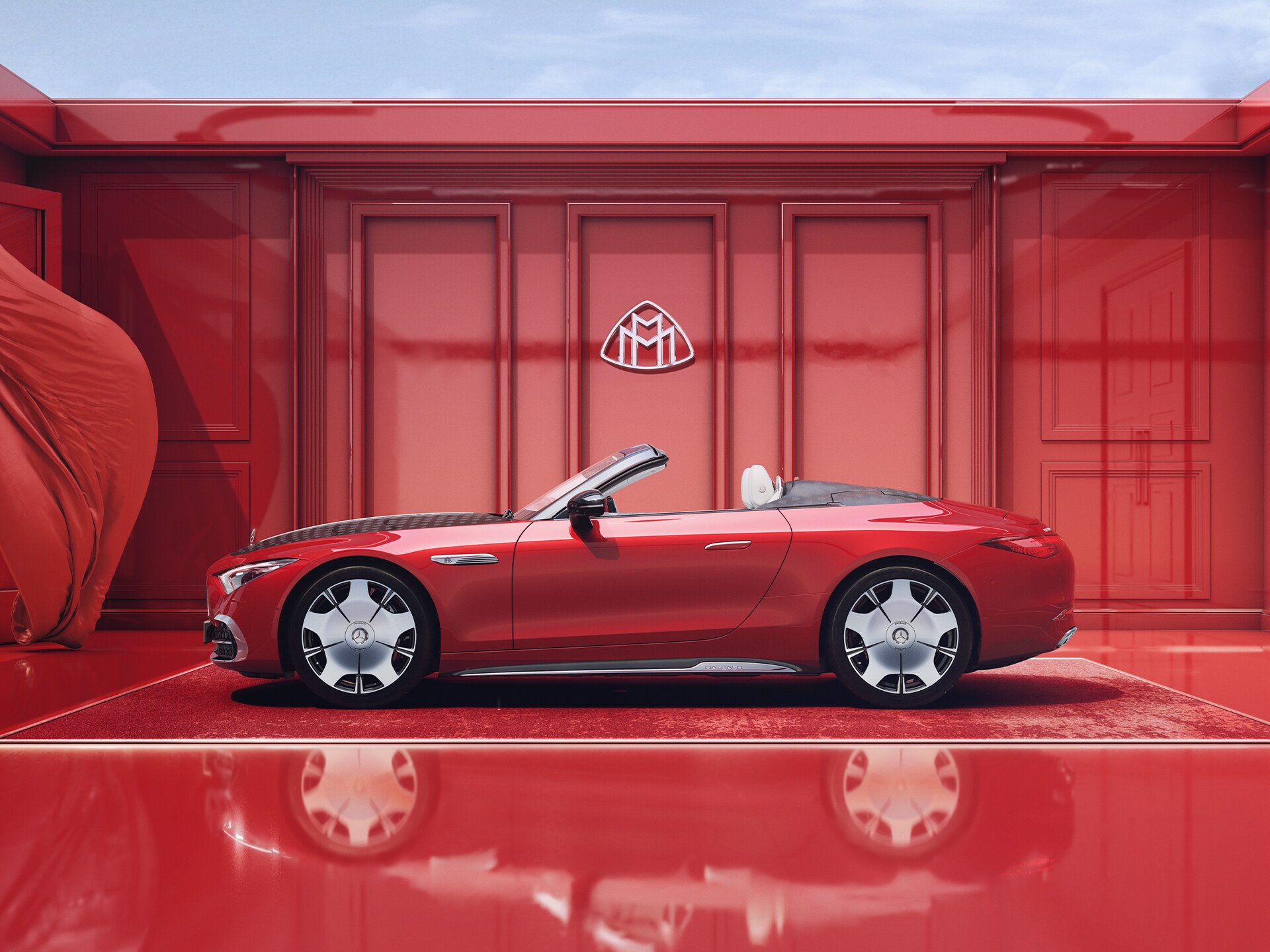 La Mercedes-Maybach SL&nbsp;680 vue de profil.