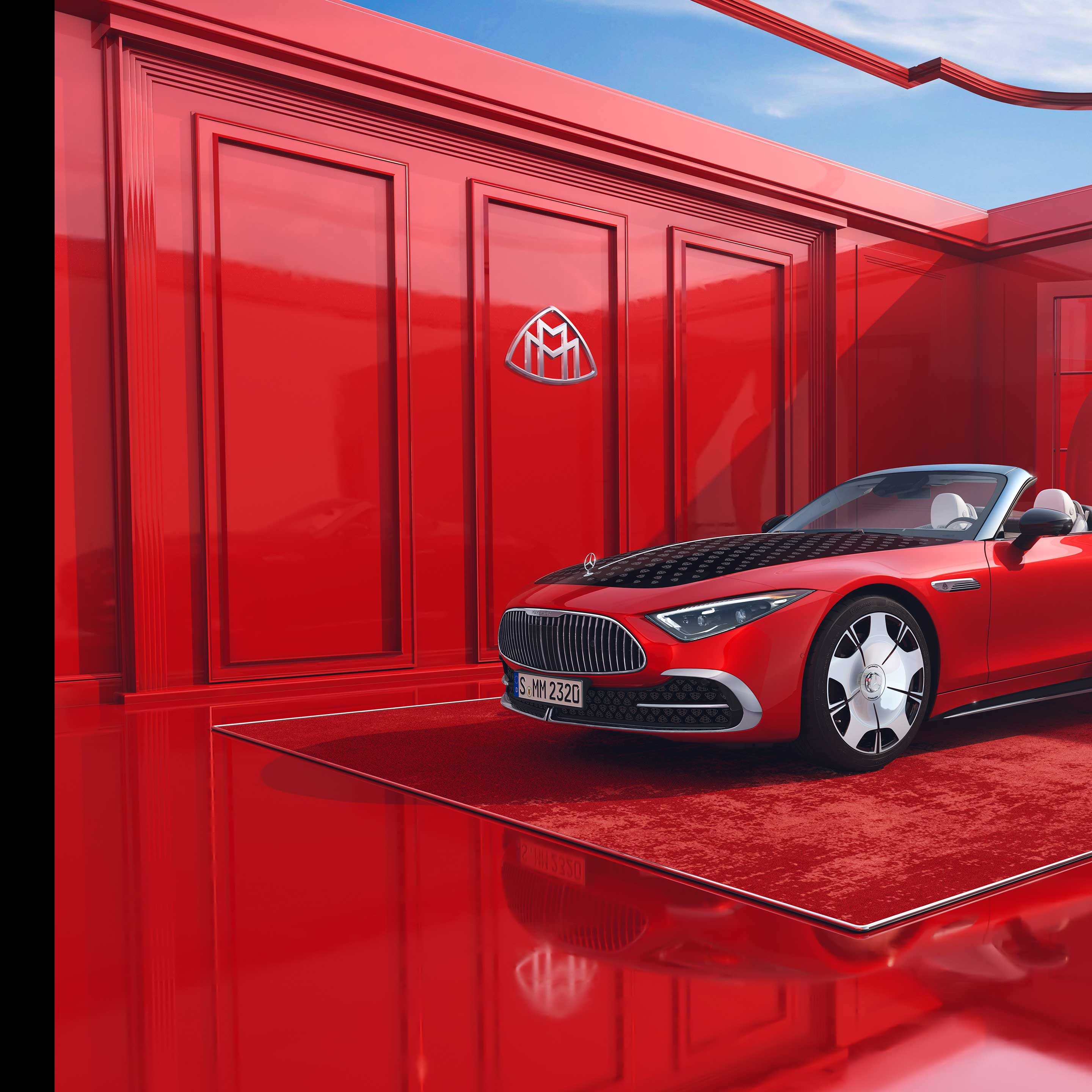 La Mercedes-Maybach SL&nbsp;680 vue de profil.