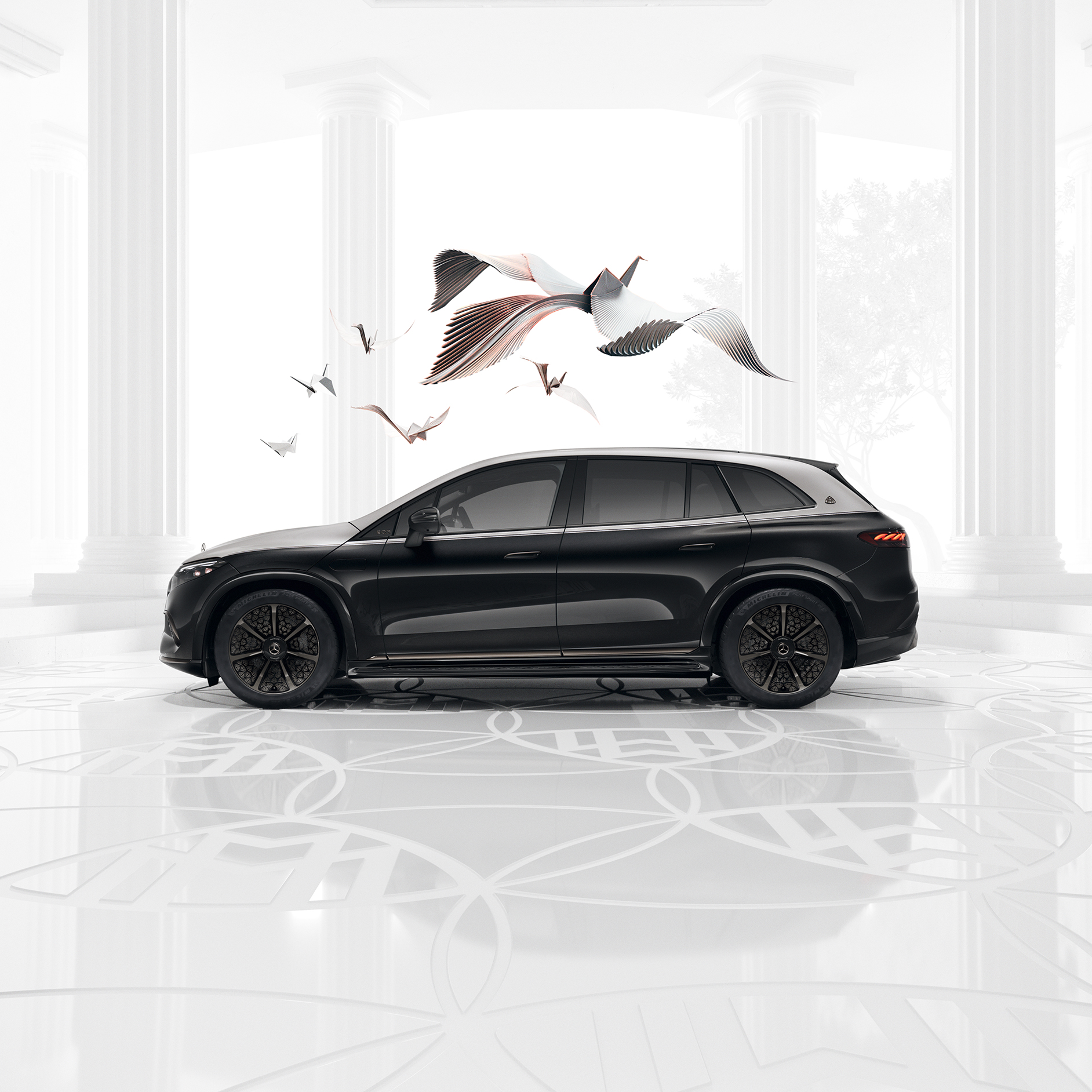 Night Series | EQS SUV | Mercedes-Maybach La voiture électrique Mercedes-Maybach EQS SUV avec Night Series.