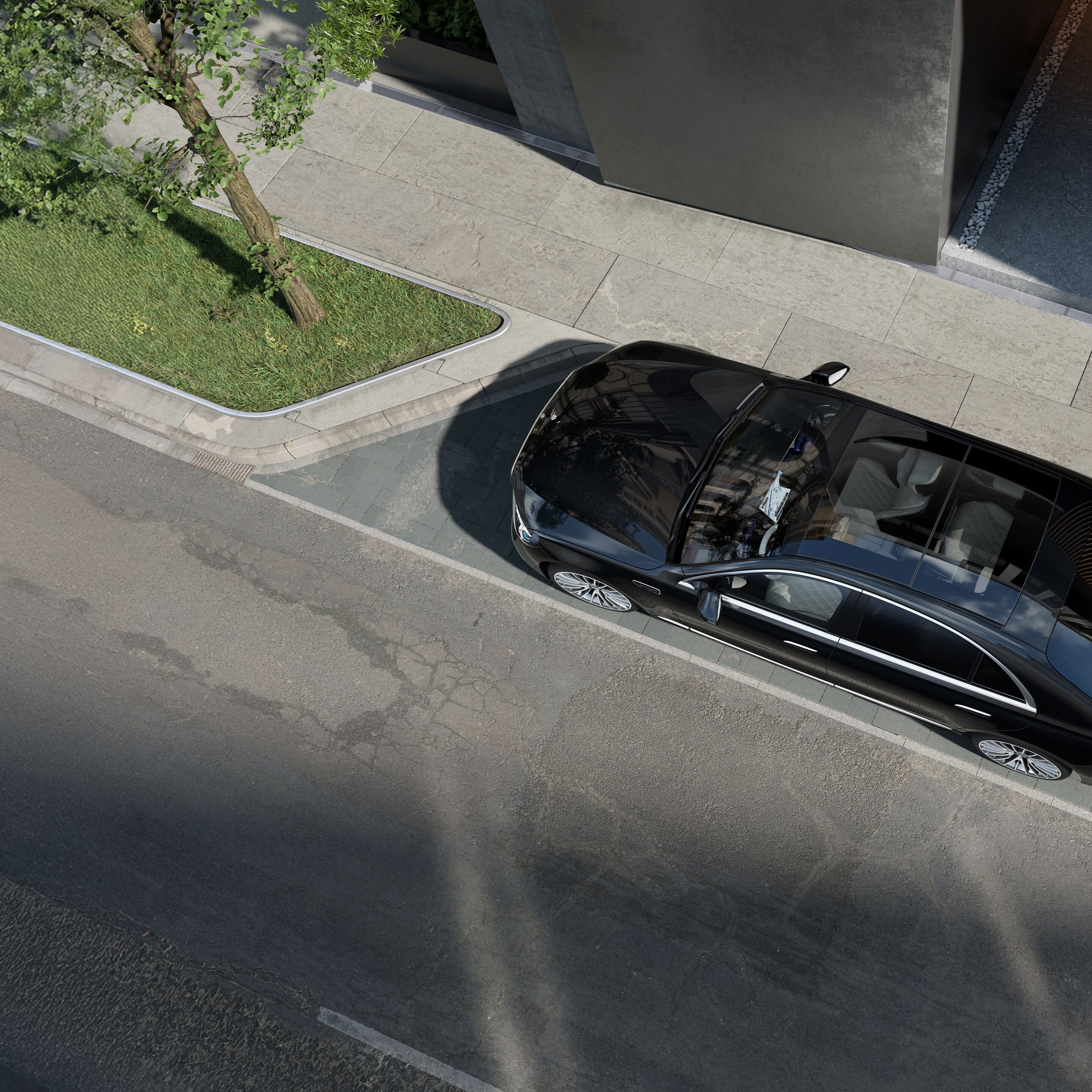 L'extérieur de la nouvelle Mercedes-Benz Classe&nbsp;S Berline version longue.