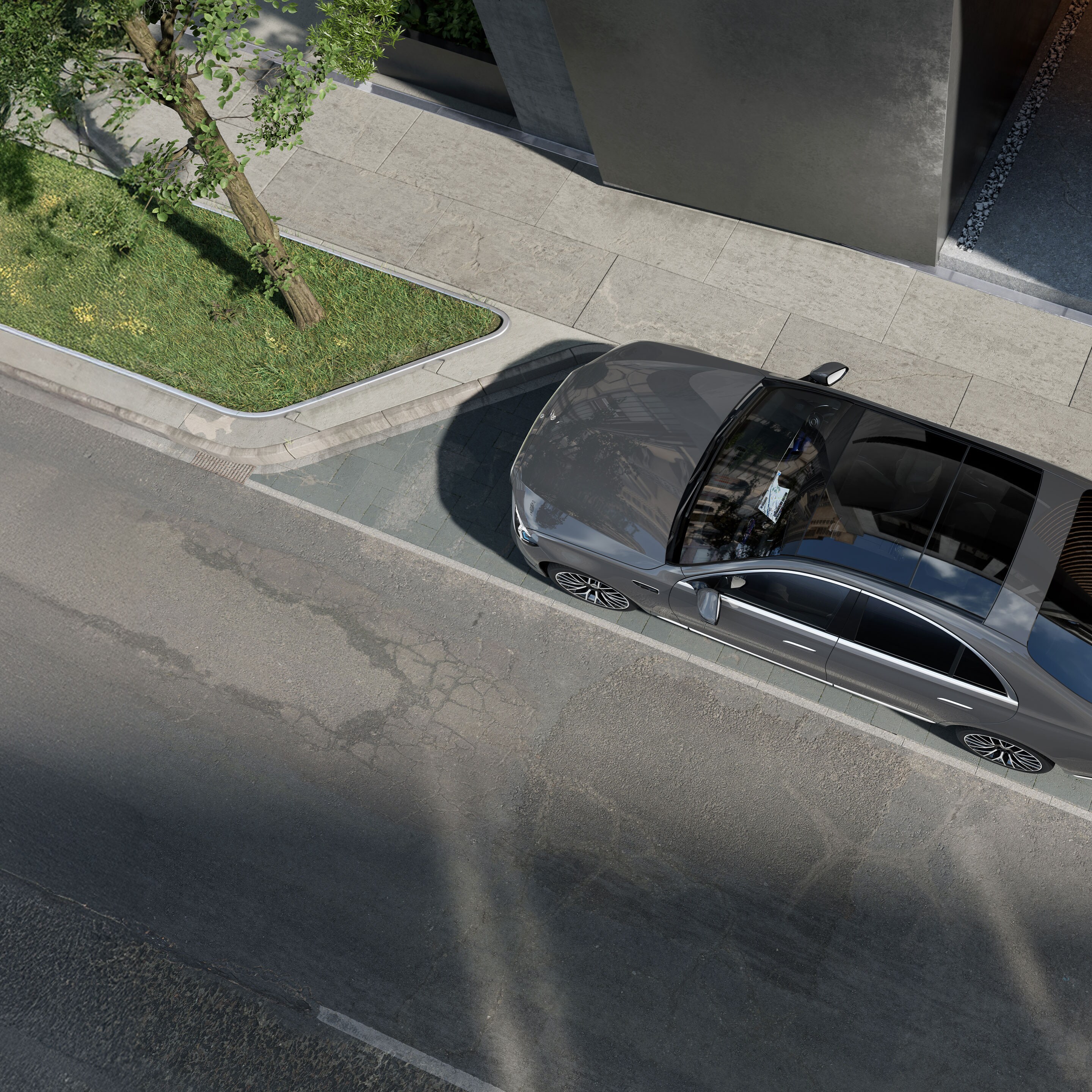 L'extérieur de la nouvelle Mercedes-Benz Classe S Berline.