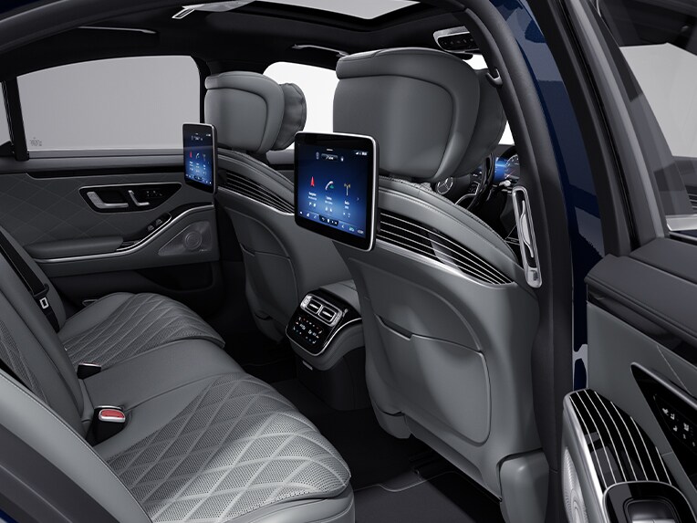 Interieur van de Mercedes-Benz S-Klasse Limousine met sierdelenpakket Exclusief.