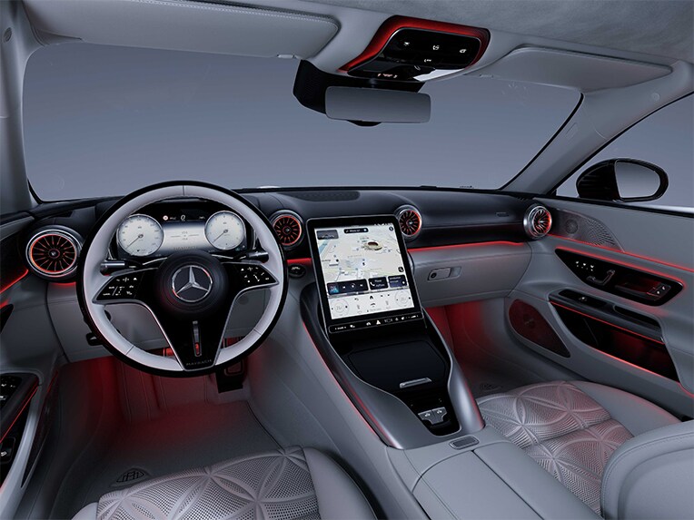 De sfeerverlichting in de Mercedes-Maybach SL 680.