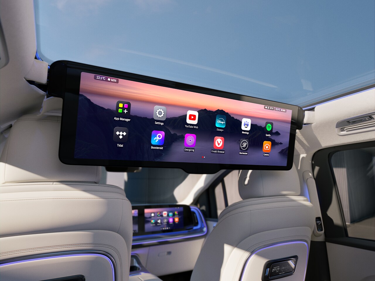 MBUX Rear Space Experience comporte un grand écran haute résolution extensible de 78,8 cm (31,3").