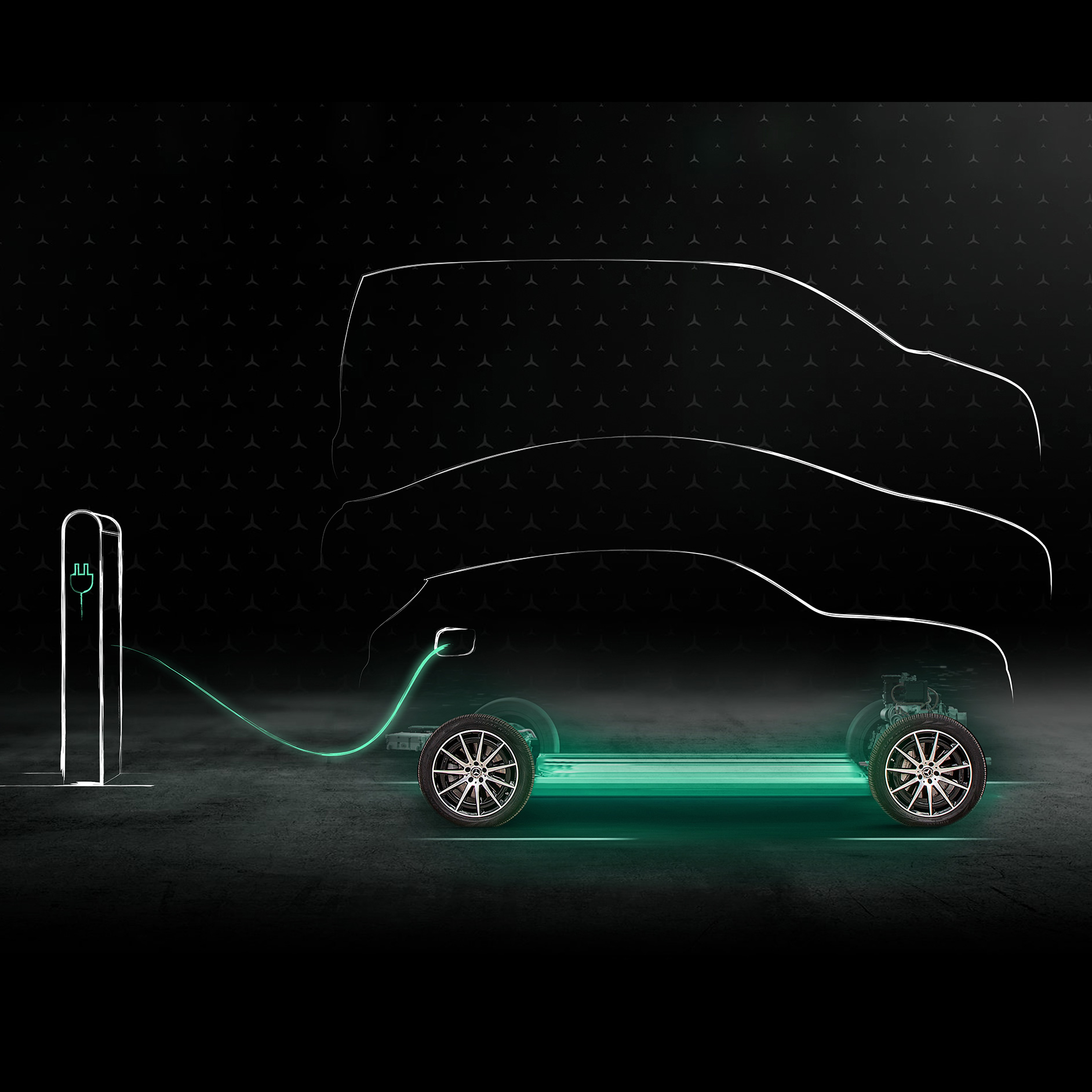 Renewable Charging | Opladen en services | Elektrische modellen van Mercedes-Benz Een animatie van de werking van Renewable Charging.