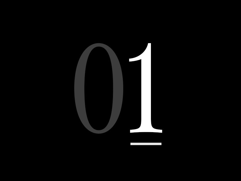 Un grand chiffre « 01 ».
