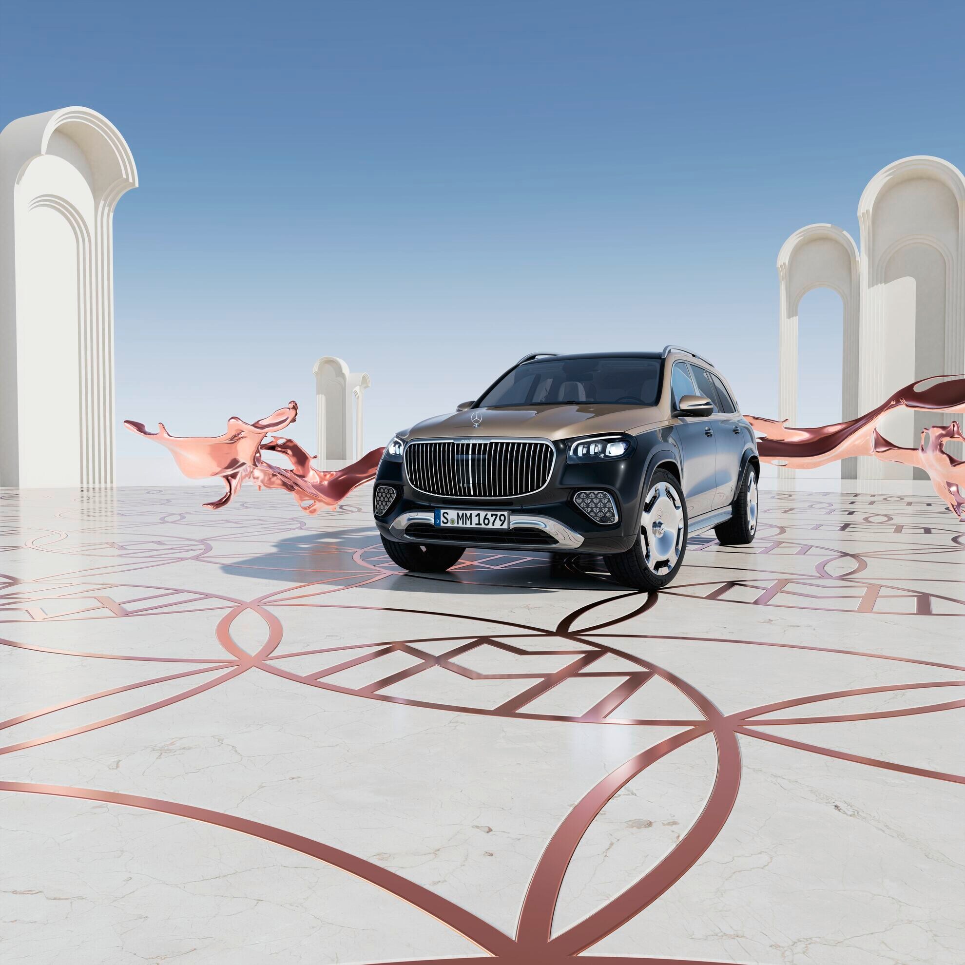 Peinture bicolore sur la Mercedes-Maybach GLS avec nouvelle face avant