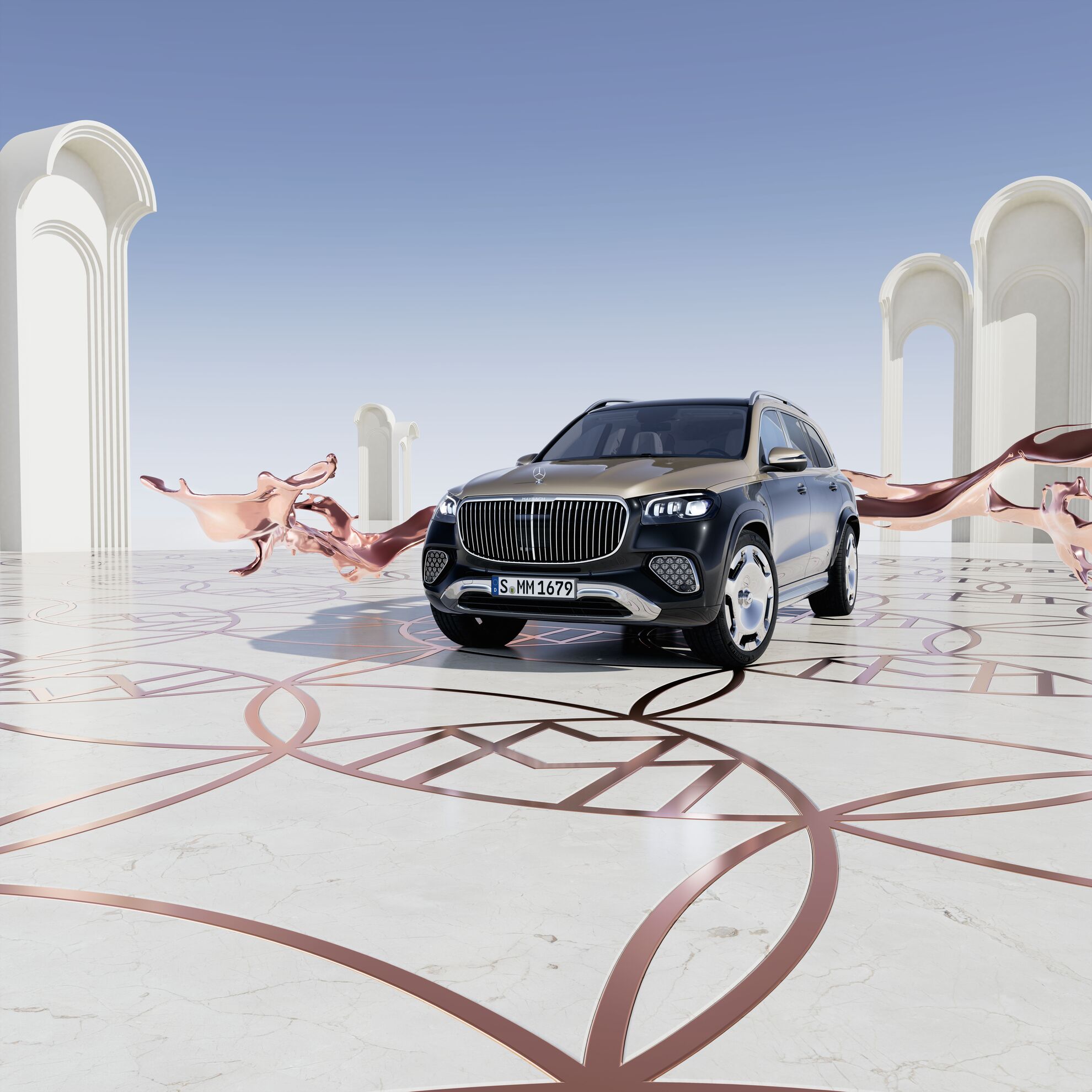 Peinture bicolore sur la Mercedes-Maybach GLS avec nouvelle face avant