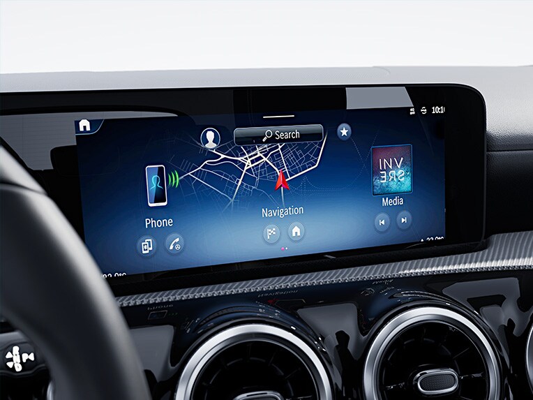 Navigatie voor aanhangwagens en overmaatse voertuigen van Mercedes-Benz.