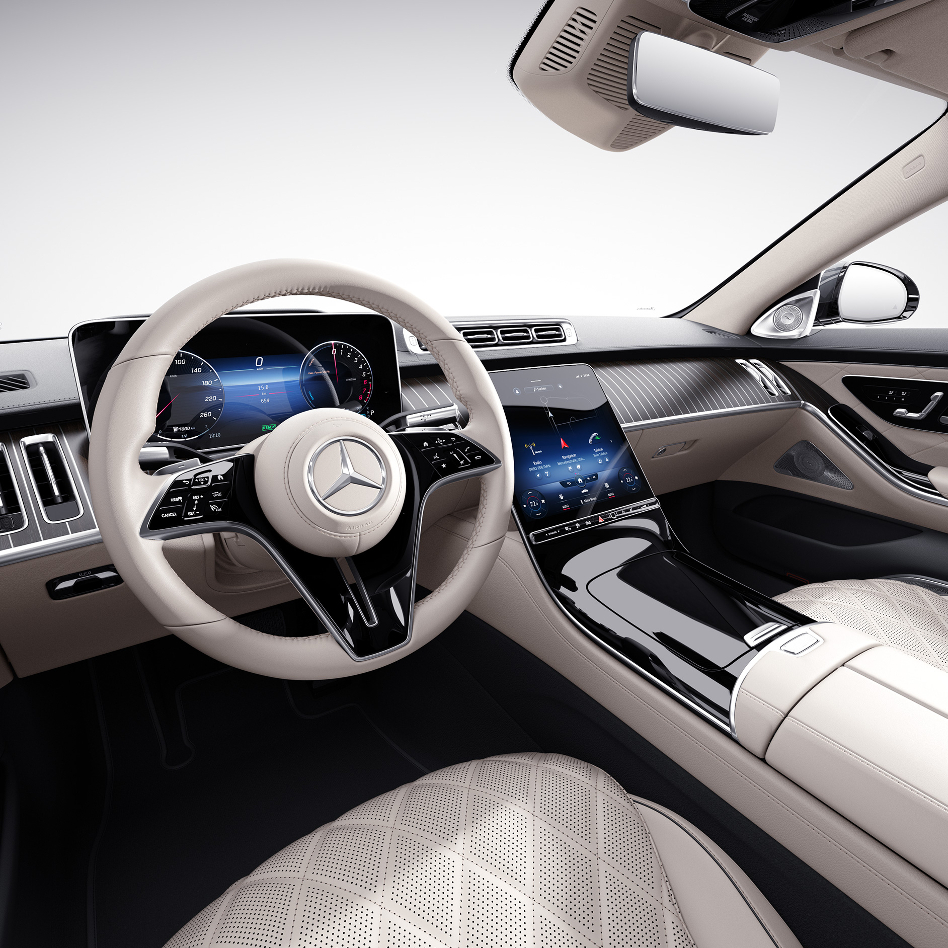 DRIVE PILOT | Mercedes-Benz Intelligent Drive L’écran conducteur de la Mercedes-Benz Classe S Berline.