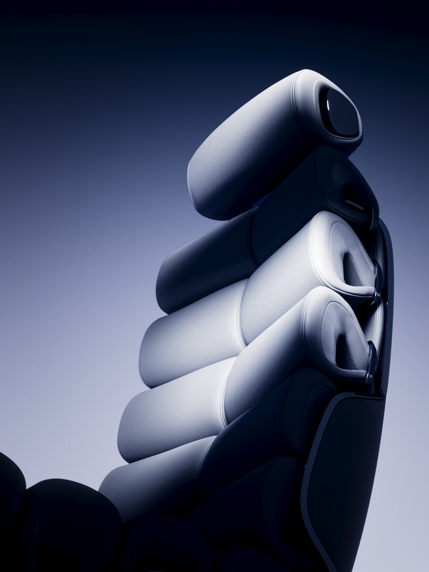 Les deux sièges luxueux du compartiment passagers arrière de la Vision V sont inclinables.