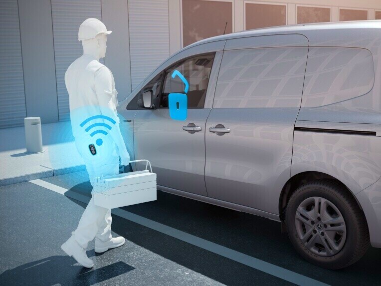 Ontgrendelen zonder sleutel met KEYLESS-GO in de Mercedes-Benz Citan Gesloten Bestelwagen.