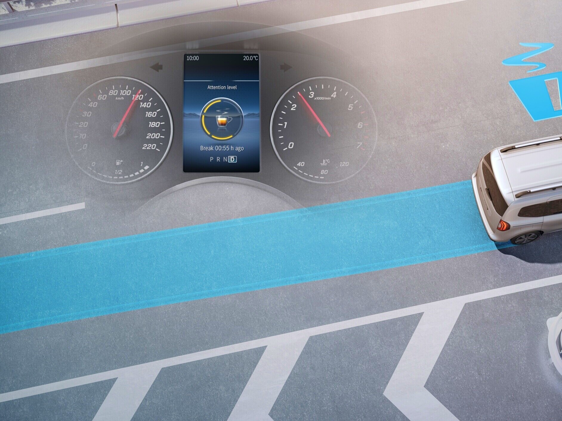 Le système ATTENTION ASSIST dans le Mercedes-Benz eCitan fourgon.