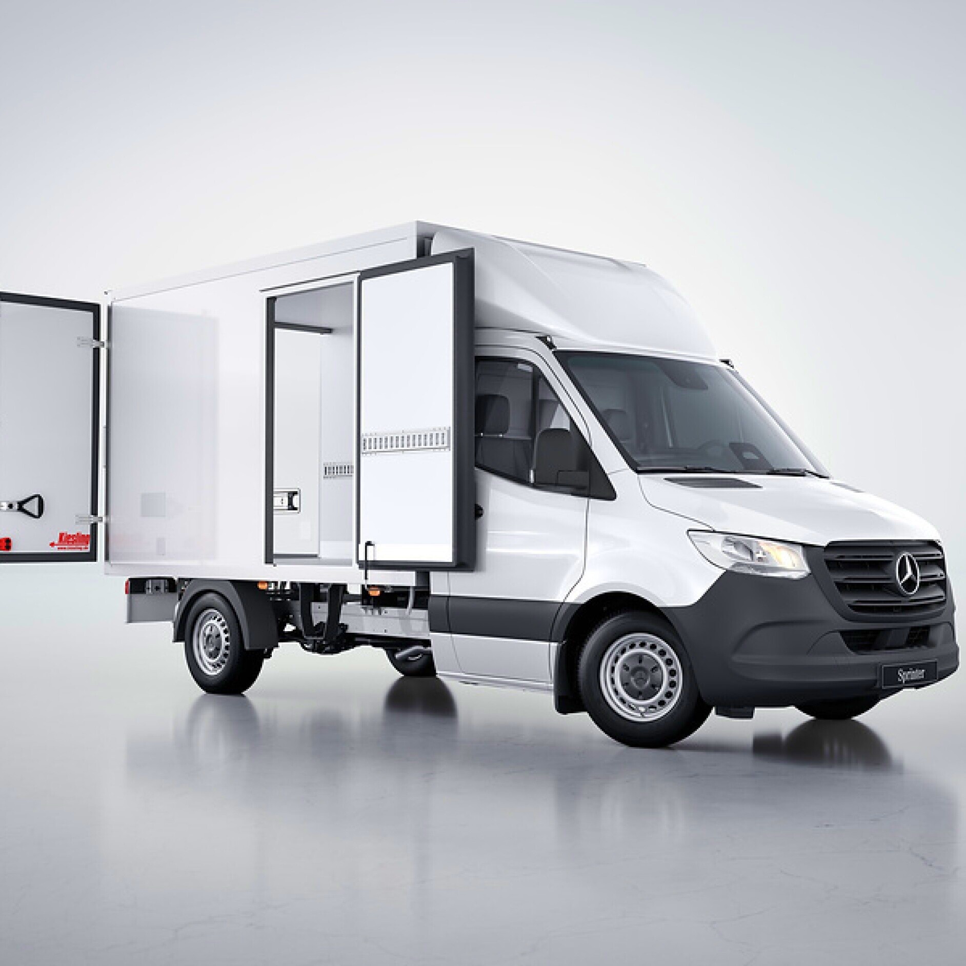 VanSolution | Sprinter châssis-cabine | Mercedes-Benz Un Mercedes-Benz Sprinter châssis-cabine avec une solution professionnelle de VanSolution.