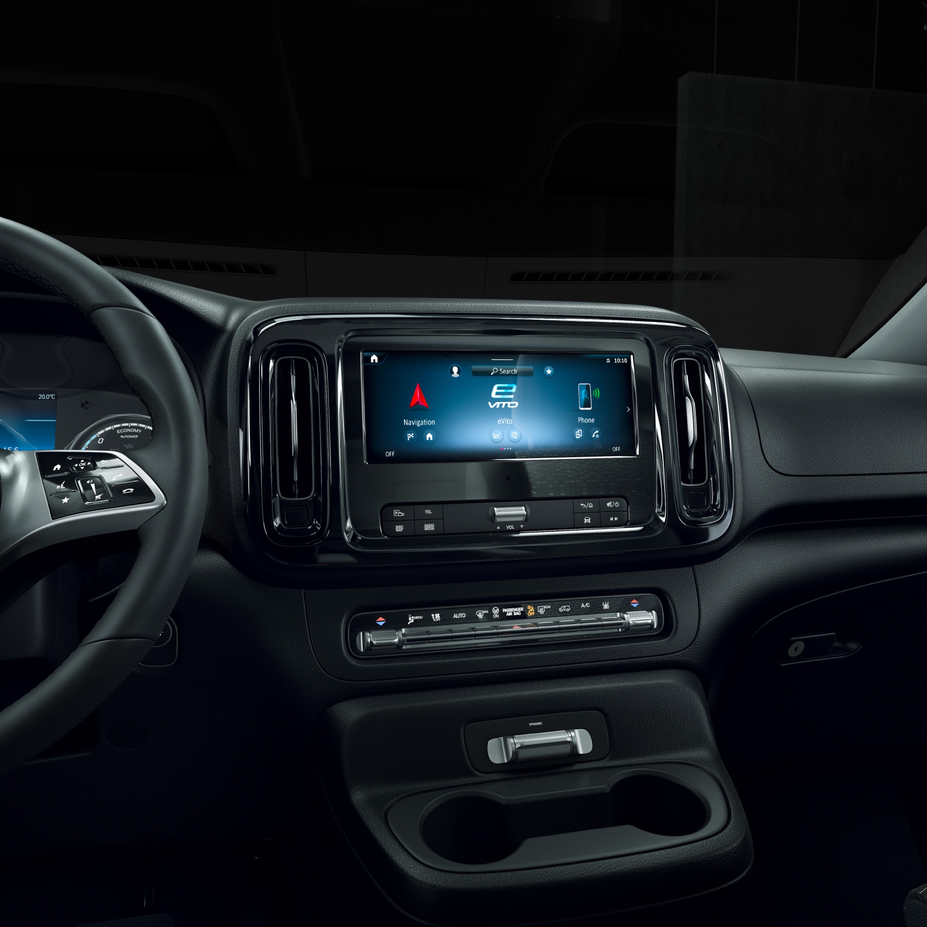 Connectivité intelligente | Utilitaires légers Mercedes-Benz Le système multimédia MBUX dans le Mercedes-Benz eVito.