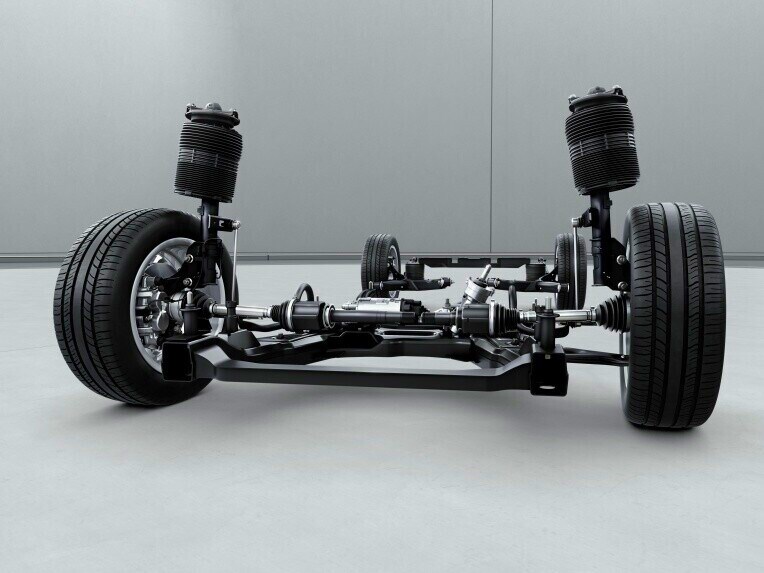 Illustratie van het Mercedes-Benz Vito onderstel.