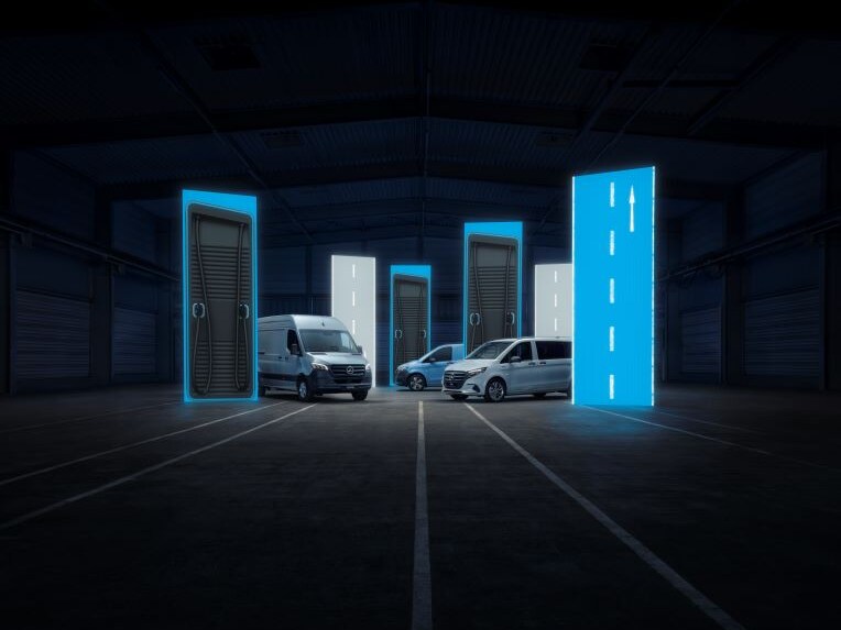 De elektrische bestelwagens van Mercedes-Benz